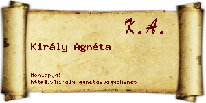 Király Agnéta névjegykártya