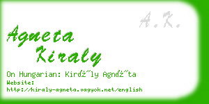 agneta kiraly business card